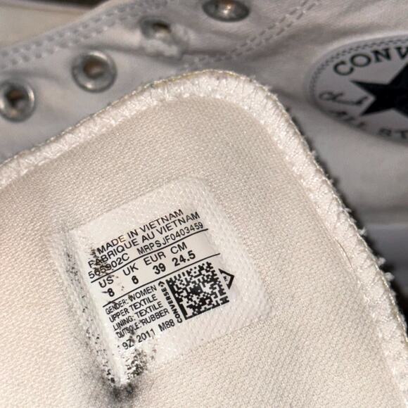 Converse Chuck Taylor All Star Lugged Heel Shoes Women 8 White High-Top Sneakers - Picture 5 of 7